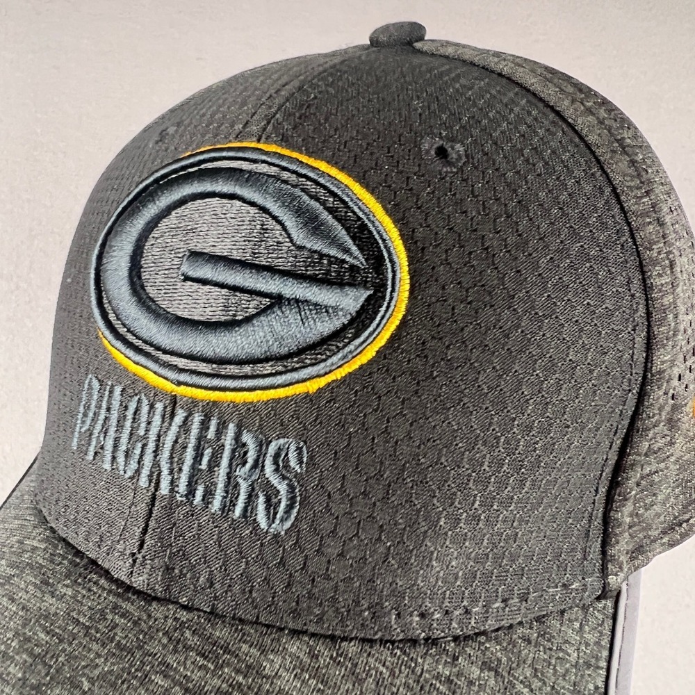 New Era Green Bay Packers Hat Mens Small-Medium Gray NFL Sideline 39THIRTY Cap